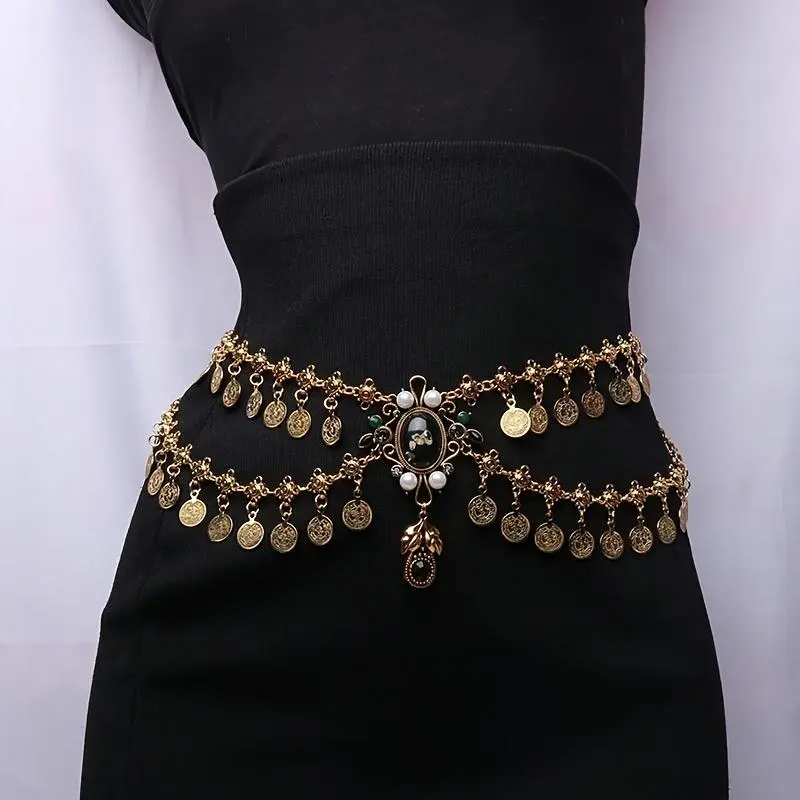 New Alloy Vintage Tassel Coin Belly Dance Waist Chain for Women, Gorgeous Jewelry for Daily Wear, Factory Direct