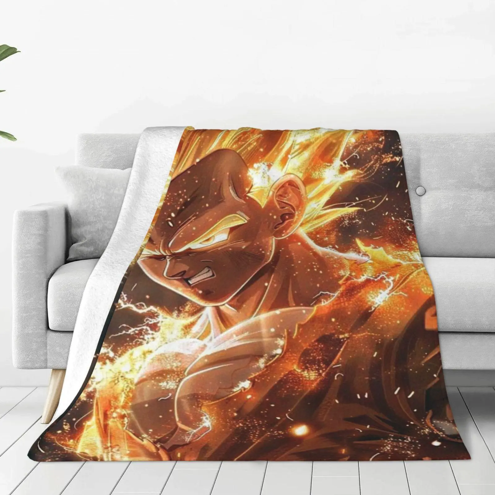 Goku High Quality Printed Flannel Blanket Soft Cozy Lightweight Throw for Bedroom, Dorm Room, Living Room, Sofa, Couch, Travel & Movie Nights