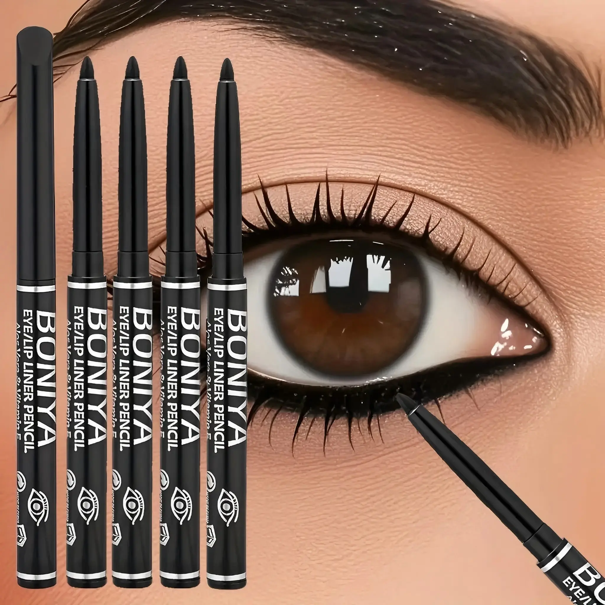 6pcs Eyeliner Pencil Set, Waterproof Sweatproof Smudge Proof, Easy Twist Up, Long Lasting Smooth Application, Perfect Eye Makeup, Eye Makeup Product