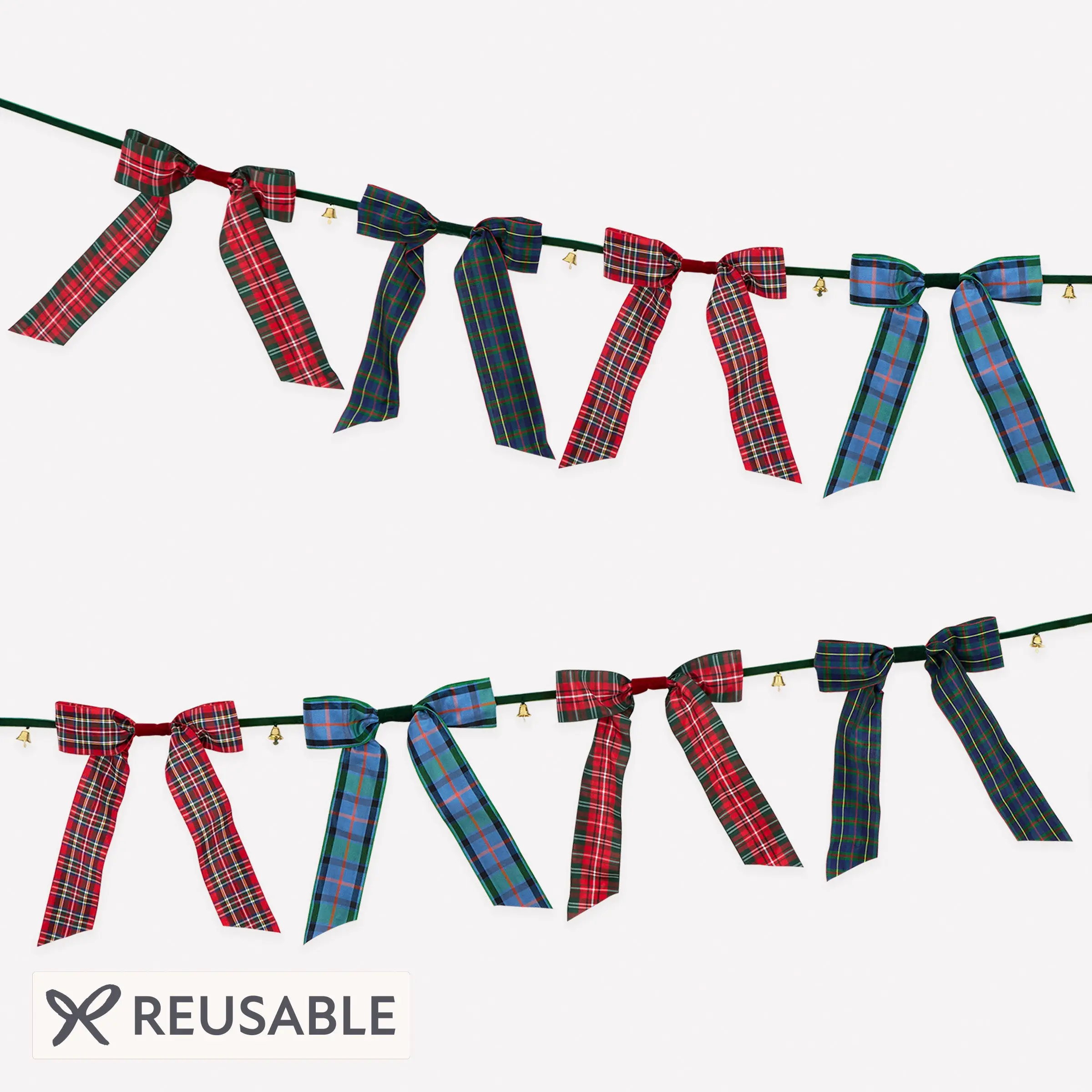 Plaid Bow Bell Garland