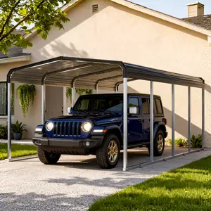 SOLVYA 12x20 FT Metal Carport, Heavy Duty Carport Canopy with Galvanized Steel Frame and Roof, Outdoor Storage Shed for Truck, Boat and Tractor