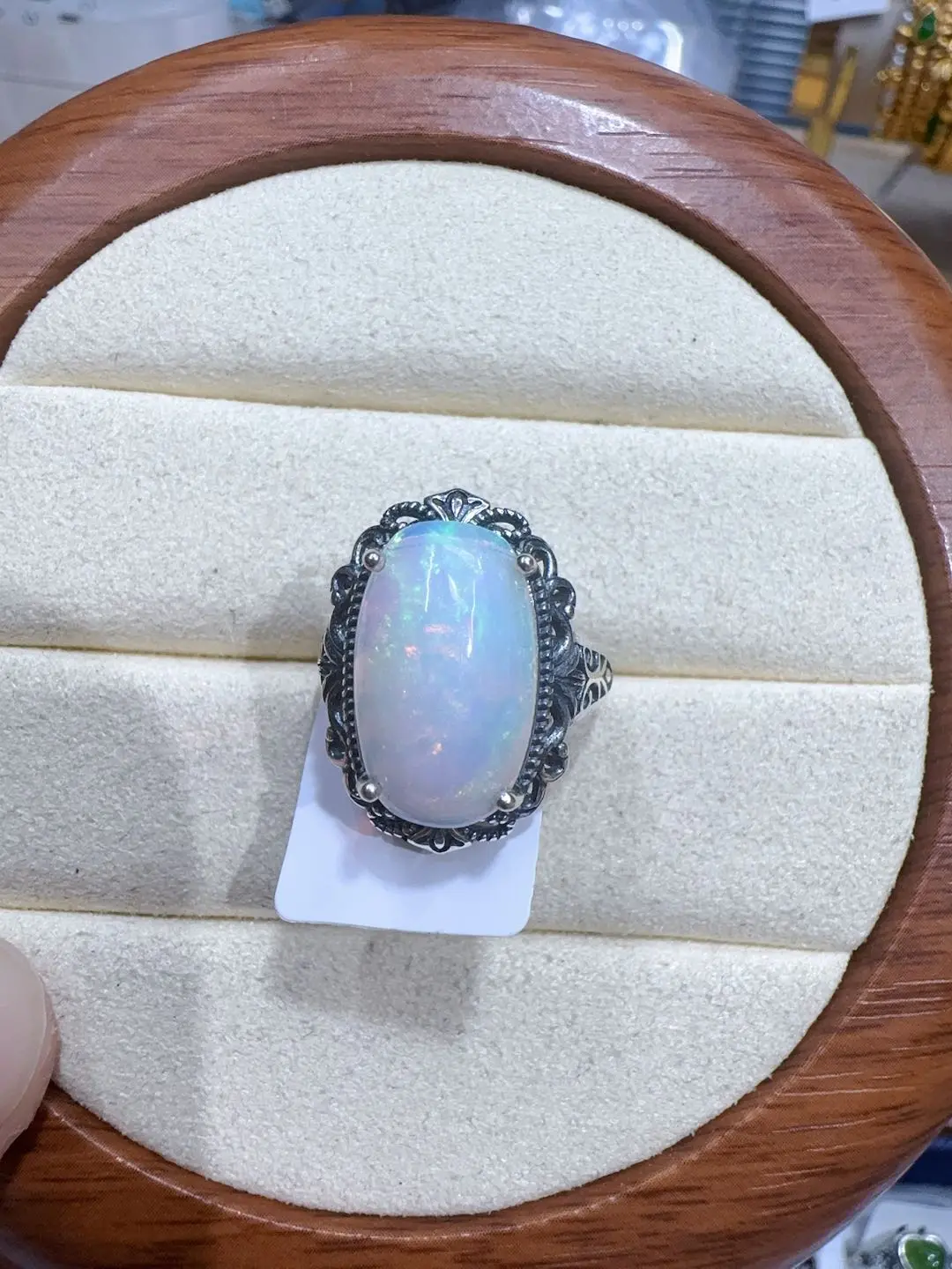 Mary(10138)gc.White opal ring s925