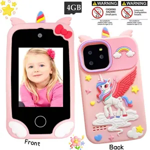 Children’s Learning Phone Toy with Dual Camera, 2.8" HD Touch Display, Big Capacity Battery, Educational Toys with Parent Control, Shockproof Silicone Case, Portable Kids Camera Phone, Best Gift for Toddlers Ages 3-12