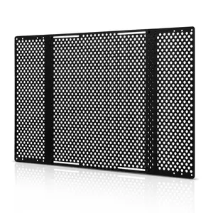 VEVOR RV Screen Door Protector, 22 to 31.5 in Adjustable Iron Grille, Easy Install, Reinforced Honeycomb Holes, Baked Paint Finish, Enhances Airflow, Black Camper Pet Protection Entry Guard