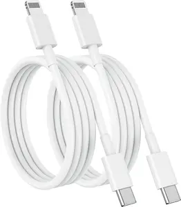2 Pack USB Type C to Lightning Cable Fast Phone Charger 3ft