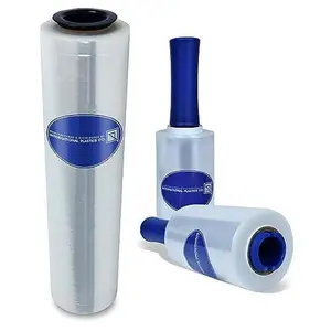 3 Pack Bundle International Plastics Co. Industrial Mini Stretch Film Wrap with Handle 5" 1000 ft Pallet Wrap Moving Supplies Shrink Cling Packaging Heavy Duty (Two x 5" + 15" Rotating Handles, Clear)