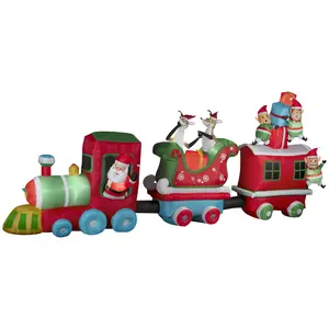 Gemmy Colossal Christmas Inflatable Train, 6.5 ft Tall, Multi