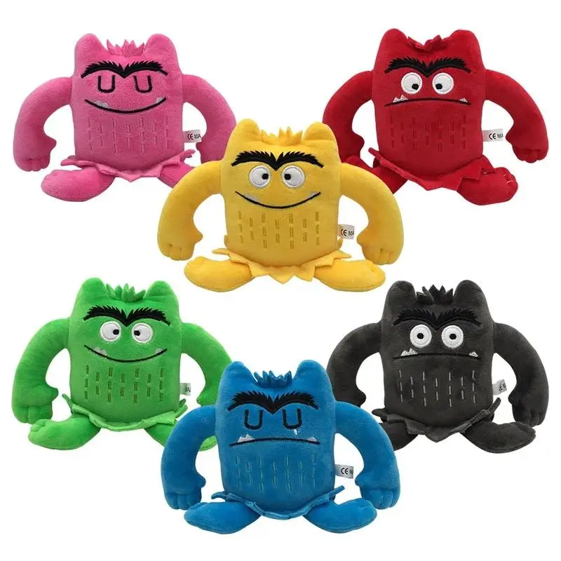 Unisex 6-Color The Color Monster Plush Doll, Cute Mini Animal Stuffed Toy for Kids