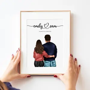 Personalised Couple Print, Couples Gift, Gift for Her, Boyfriend Girlfriend Print, Anniversary Gift, Valentines Day Gift, Christmas Gift