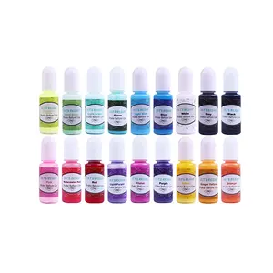 LET’S Resin 18-Color Epoxy Pigment, Opaque Liquid Resin Colorant Each 0.35oz,Odorless Epoxy Resin Dye Solid Color Liquid Dye for Resin Jewelry DIY Crafts Art Making