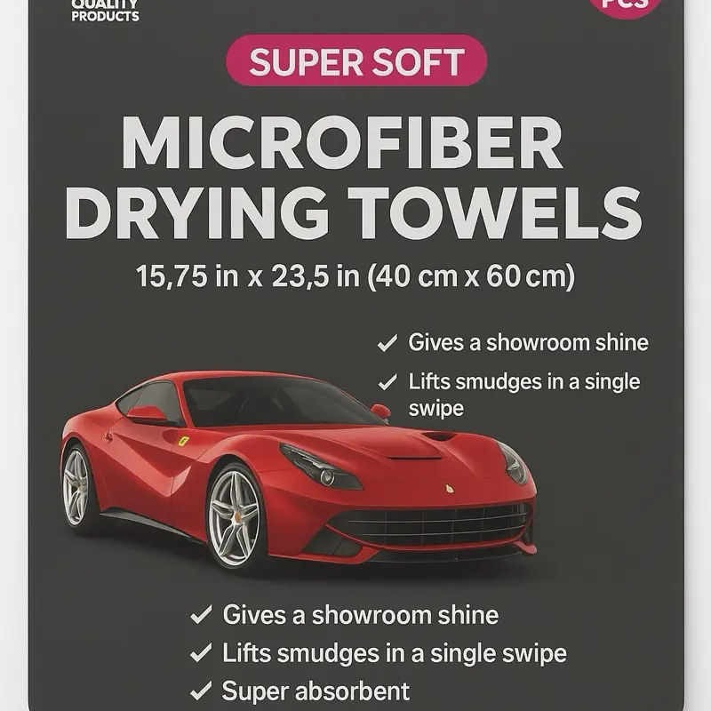 Premium Microfiber Drying Towels 15.75 x 23.5 Inches Super Soft Towel for Quick Surface Drying Without Water Spots Streak-Free & Lint-Free Performance