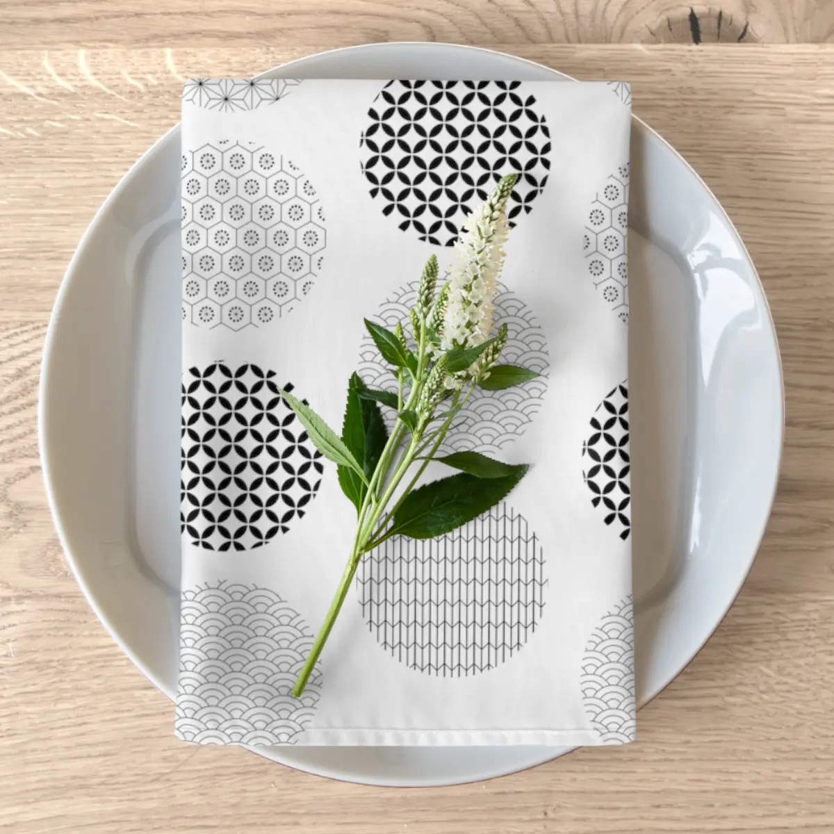Japanese Inspired Pattern Design Napkins