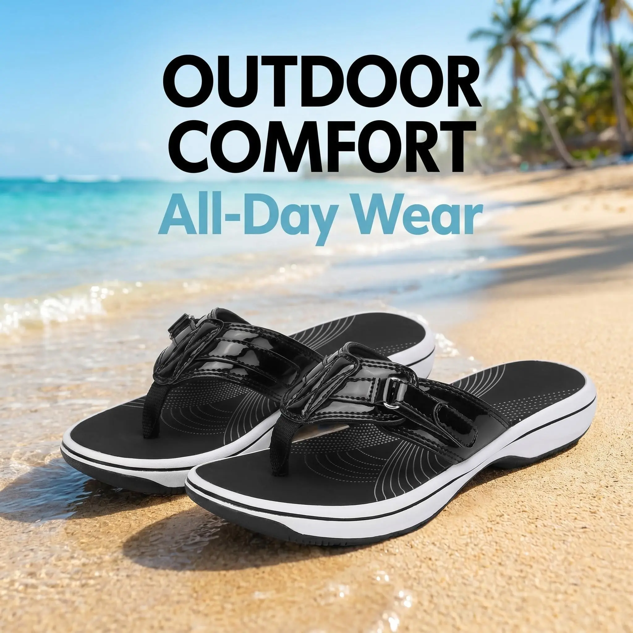 Zovrwin Women's Flip Flops Thong Cushion Sandals Toepost Slippers
