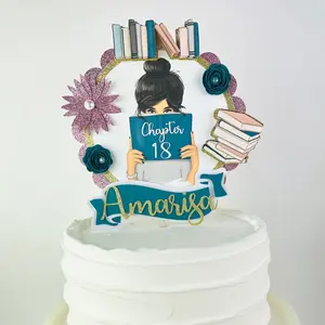 Book Lover Cake Topper, Literary Birthday, Book Cake Topper, 18th Birthday Decorations, Personalized Book Cake Topper, Novel Cake Topper, 18th Birthday Party Decor, Vintage Book Cake Topper Cake Cake Topper
