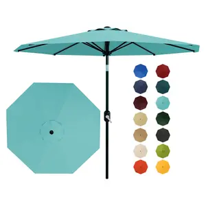 9 ft windproof outdoor market parasol, built with 8 thick support ribs. Equipped with crank lift and tilt functions, weather-resistant for yards, beaches, and poolside areas. Patio Umbrella #OutdoorParasol #YardShade #PoolsideEssentials #BeachUmbrella