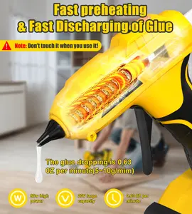 Wireless Hot Glue Gun, 2Ah USB-C Rechargeable, with 20 Pcs Hot Glue Sticks, Smart Auto Shut-Off, Rubber Anti-Slip Handle, Portable Design, Perfect for DIY Crafts, Home Repairs, Art Projects, Small Bonding and Daily Crafting Use