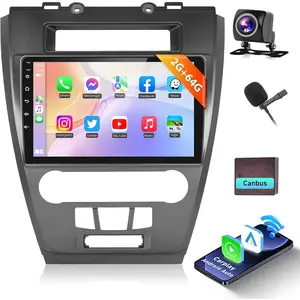 RIMOODY Android OS Car Stereo Radio for 2009-2012 Ford Fusion, Mondeo, Mustang, 2G+64G, 10.1 inch HD IPS Touchscreen, Wireless CarPlay Support, Android Auto, Bluetooth, WiFi, HiFi/16 EQ, FM/RDS, SWC, Backup Camera