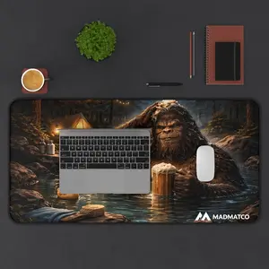 Extended Size The Big Lez Show Deskmat Featuring Sassy The Sasquatch, Meme Cartoon Mouse Pad, Chill Aussie Deskpad, Large Keyboard Gaming Mat