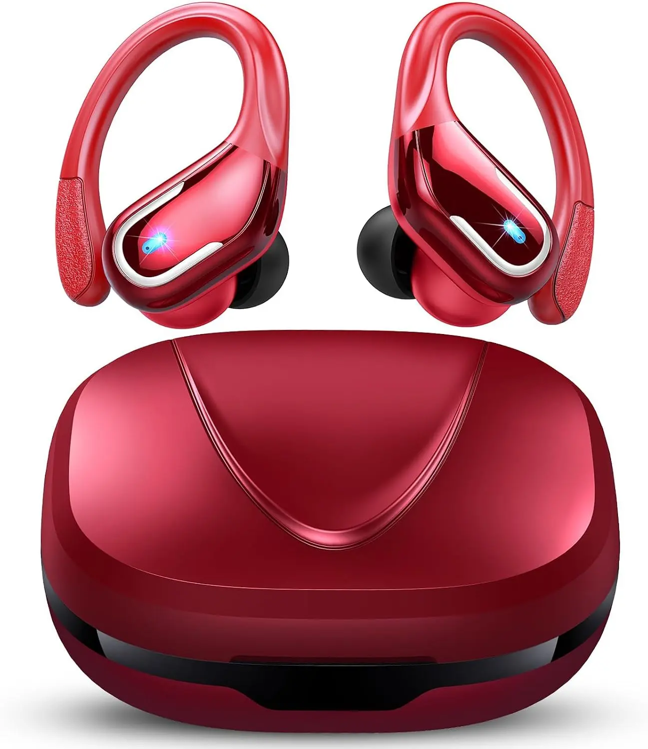Wireless Earbud, 75Hrs Bluetooth 5.4 Headphones IP7 Waterproof for Sport, Running Wireless Earphones with ENC Noise Canceling Mics, Deep Bass Over Ear bud with Earhooks for Android, iOS, Workout, Gym