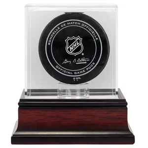Antique Mahogany Hockey Puck Display Case - NHL Memorabilia