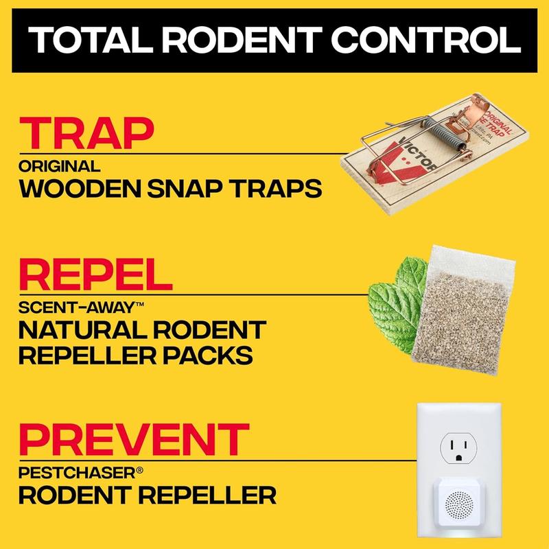 Victor Mouse Traps M150-12, Metal Pedal, Sustainably Sourced FSC Wood, Wooden Mouse Traps, 12 Metal Pedal Traps
