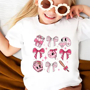 Softball Coquette Bows Shirt, Baseball Girls Shirt, Softball Girls Shirt, Pink Bow Softball Shirt, Sport Family Shirt, Softball Player Tee