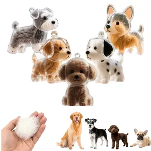 Extra-large capsule packaging for dog hair collectibles—dog hair amulet keychain, transparent capsule pendant with a cute puppy design, commemorative gift for dog lovers, creative holiday gift, lightweight keychain