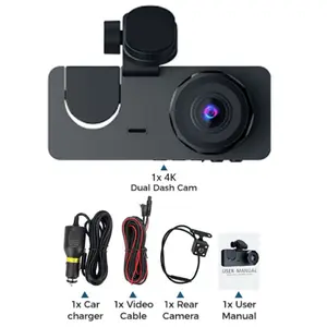 Dash Camera for Cars,4K Full UHD Car Camera Front Rear with Free 32GB SD Card,Built-in Super Night Vision,2.0 IPS Screen,170Wide Angle,WDR, 24H Parking Mode, Loop Recording,driving recorder,trafficCamera,dashCam,dash cam videos 4K SD