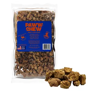 Paww Chew Beef Lung Treats 1 LB Pack - All Natural Single Ingredient Grain-Free Low Odor-Free Chemical-Free Made in USA