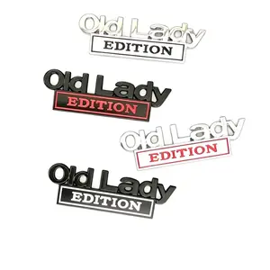OldLady Edition 3D Emblem Sticker，fun decal, suitable for cars, trucks, SUVs, motorcycles, and MPVs, unique design.