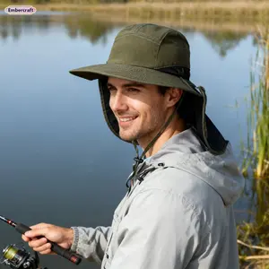 Lightweight Breathable Bucket Hat with Neck Flap, UV Protection Sun Hat for Men, Outdoor Hat for Fishing, Hiking, Camping and Summer Travel
