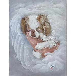 212 MAIN Double-Sided Japanese Chin in an Angel's Arms Garden Flag, Outdoor Garden Accessories, Home Improvement Decor