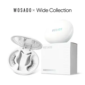 Wosado Soft Magnetic Extended-Band Eyelashes Set with All-in-One Applicator Kit, Reusable, No Glue, Waterproof Lashes, Makeup Lash Extensions Cosmetic
