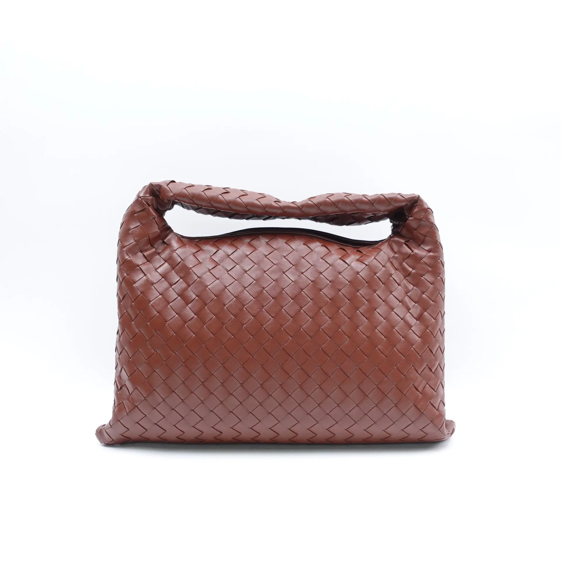 Pre-owned Bottega intrecciato leather Top Handle Bag Brown T10429120