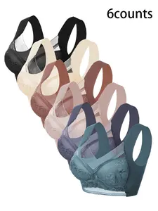 3/6 Pcs Esselegance Women's Seamless Wireless Bra, Comfortable Daily Wear, Breathable Stretch Fabric, No Squeezing & Back Design