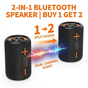 SODLK X10 2 in 1 Portable Split Bluetooth Speaker with HD Sound V5.3 20W Stereo 20H Playtime True Wireless Pairing for Home Outdoor Travel