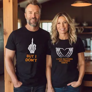 Funny Couples Halloween Shirts, Matching Halloween Party Tshirts, Couple Gift, Girlfriend Boyfriend Tee, Gift For Him Her, Unisex Short Sleeve Tee Shirt