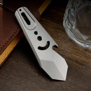 Titanium Alloy Multi-Function Pry Bar, Multitool, Bottle Opener, Edc Tool, Durable Titanium Material, Ideal for Outdoor & Daily Use