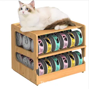 Wooden multi-layer canning rack stackable kitchen storage rack snack rack living room desktop solid wood canning rack