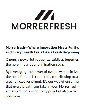 Morrerfresh Odor Eliminator for Cat Dog Car Home Quiet Portable Air Purifier with Advanced Ozone Technology Removes Pet Urine Smoke Musty Smells Fathersdaygift
