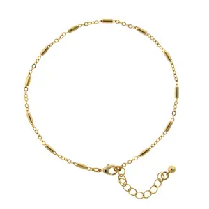 1928 Jewelry Cable Chain And Tubes Anklet 9" + 1.5" Extension