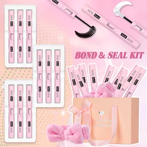 9pcs Lash Cluster Glue 2-in-1 Bond and Seal Gift Set, SEEUI Bond&Seal Home Use Stock Up Kit, Waterproof Eyelash Adhesive, Long Lasting 72H Non-Irritating Latex Free, 5ml+5ml