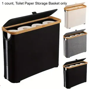 Large-Capacity Toilet Paper Storage Basket with Lid | Stylish Bathroom Organizer, Multifunctional Basket, Modern Bathroom, Toilet Paper Holder, Holds Up to 12 Rolls of Toilet Paper, Toilet Paper Storage Container, Bathroom Accessories