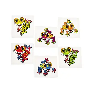 1 1/2" Bulk 72 Pc. Multicolor Frog Temporary Tattoos
