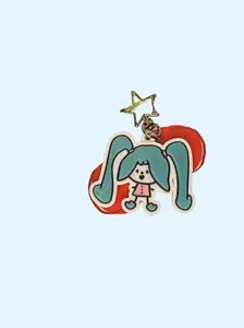 Clown Hatsune Miku Keychain - Adorable Character Design with Blue Hair and Pink Outfit Perfect for Fans