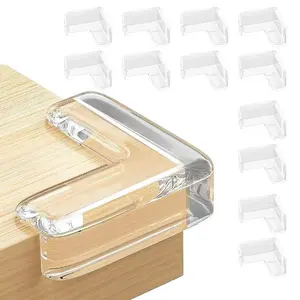16 Pack Clear Corner Protectors for Furniture Edge & Table Corner Silicone Guards with Soft Cushion Bumpers.