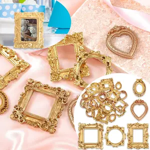 25pcs Vintage Resin Picture Frame Antique Photo Resin Frame Mini Resin Jewelry Display Frame Photography Photo Frame DIY Small Photo Frame for Manicure Photo Home Decoration
