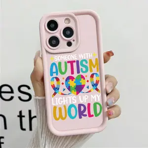 Autism Awareness Puzzle Heart Smartphone Case, Vibrant Rainbow Colors, Thick Soft TPU Back, Raised Camera Step Design - Cloud-Like Comfort, Reliable Lens Protection for iPhone 17 16 15 14 13 12 11 X XS | Cellphone Handheld Devices Accessories