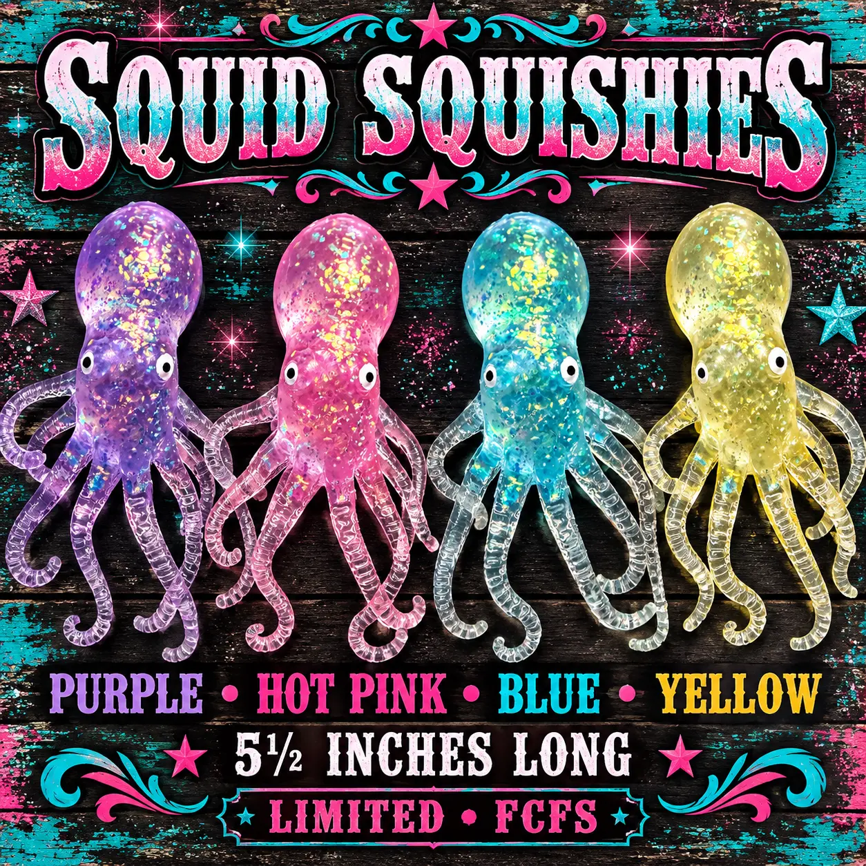 SQUID MALTOSE-FILLED SQUISHY | CHOOSE YOUR COLOR