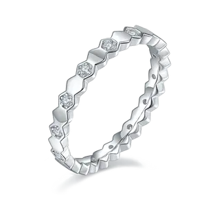 Honeycomb Moissanite Eternity Band